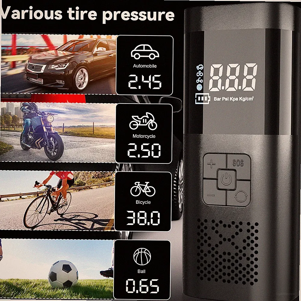 Air Pump Tire Inflator Portable Air Compressor Air Pump for Car Motor Bike US