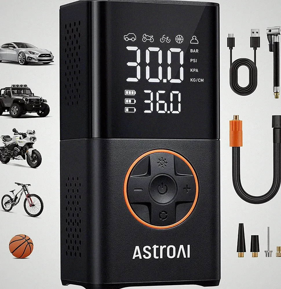 AstroAI Cordless Portable Air Compressor Mini Pump for Cars, Bikes, and Balls
