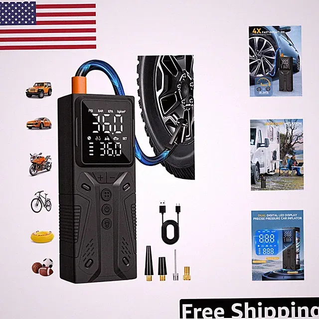 Compact Cordless Tire Inflator - Quick 150 PSI Pump for Cars, Bikes, Sports Gear