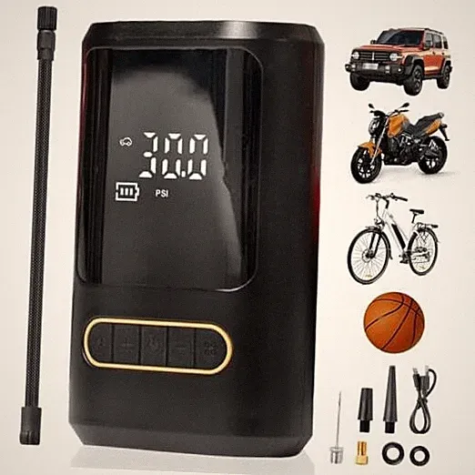 Portable Bike Air Compressor | Portable Bike Pump + Air Tire Pump | Compact &