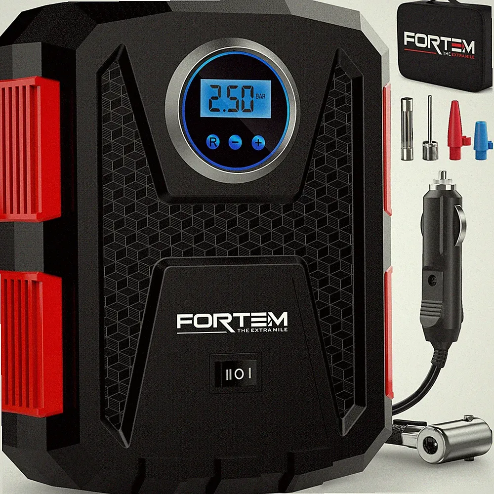 Portable Tire Inflator for Cars and Bikes, 150 PSI, Auto Shut Off, LED Light