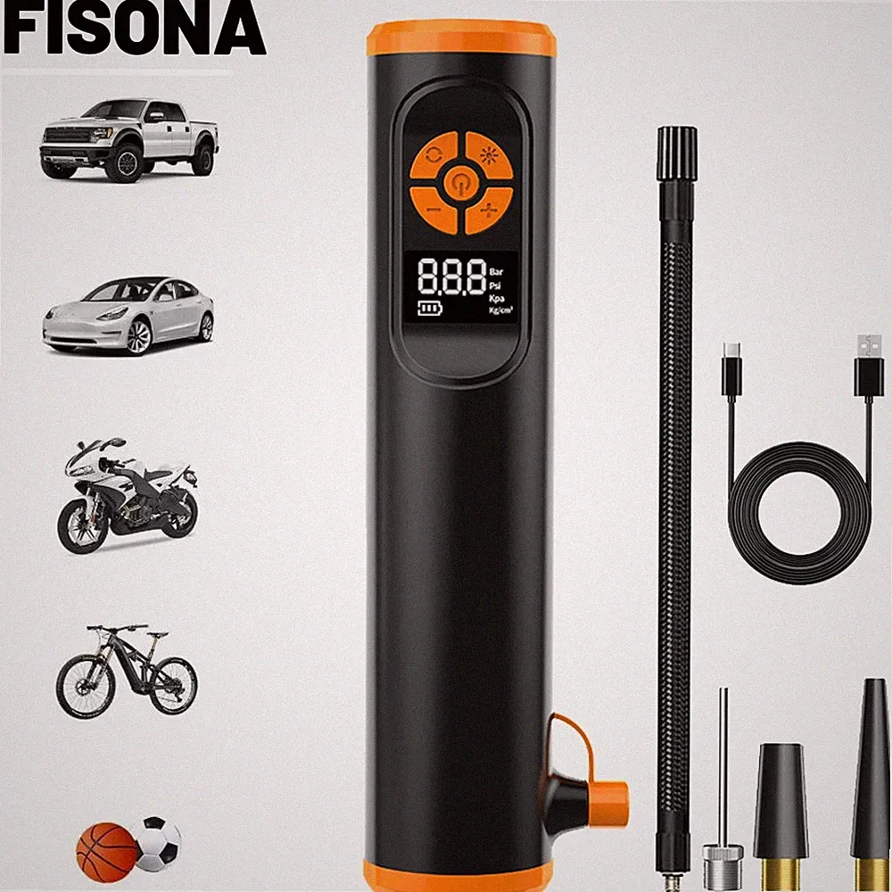 Portable Tire Inflator Rechargeable Air Compressor Pump 150PSI for Car Bike Ball