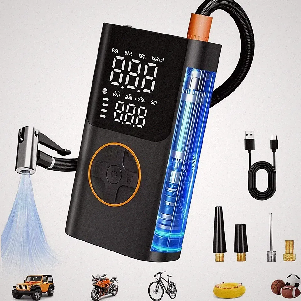 Tire Inflator Kit Portable Air Compressor for Car SUV Motorcycle Bike 12V Pump