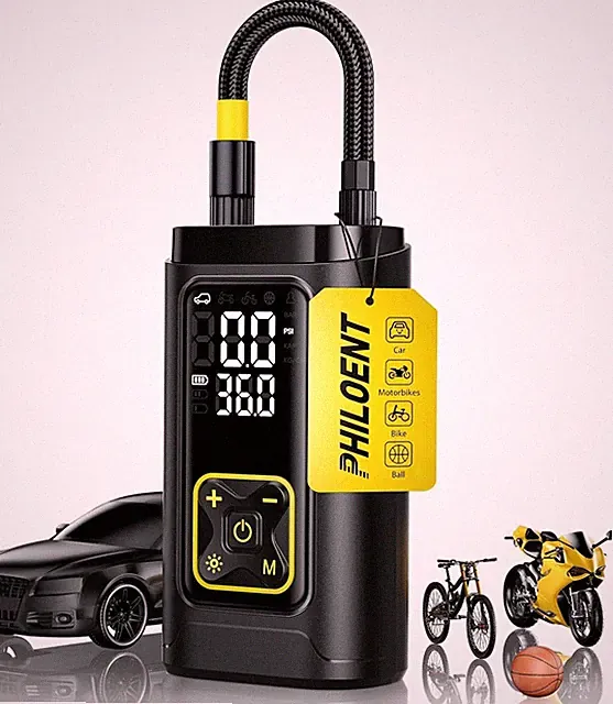 Tire Inflator Portable Air Compressor for Car Tires with Gauge, 150PSI Fast Bike