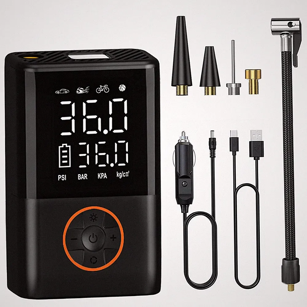 Tire Inflator Portable Compressor for Car Motorcycle Mini 150 PSI Bike Tire P...